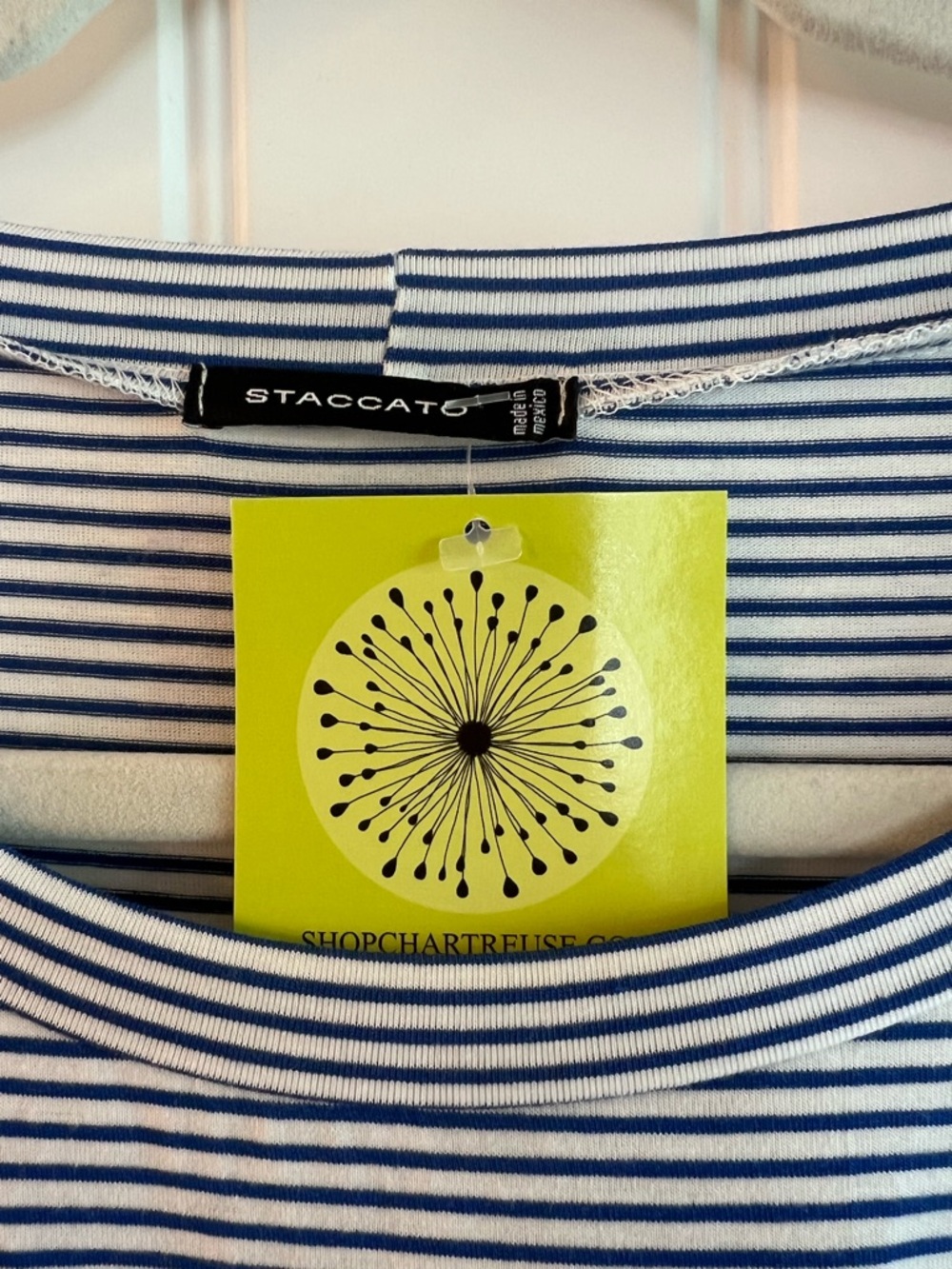 Staccato Navy and White Striped Drawstring Waist Casual Dress - Picture 3 of 5